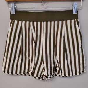 H&M Striped Shorts - Olive Green